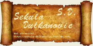 Sekula Dulkanović vizit kartica